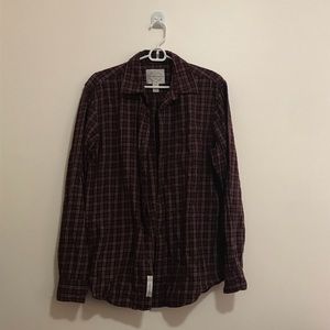 dark maroon/brown flannel